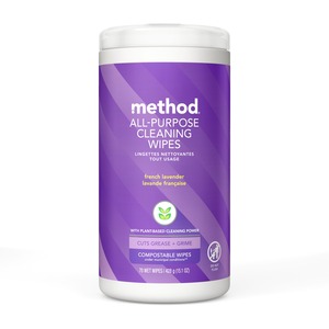 Method+All-purpose+Cleaning+Wipes+-+French+Lavender+Scent+-+70+%2F+Tub+-+1+Each+-+Pleasant+Scent+-+Purple