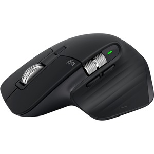 Logitech MX Master 3S - Wireless Performance Mouse with Ultra-fast Scrolling, Ergo, 8K DPI, Track on Glass, Quiet Clicks, USB-C, Bluetooth, Windows, Linux, Chrome (Black) - Darkfield - Wireless - Bluetooth/Radio Frequency - 2.40 GHz - Rechargeable - Black - 1 Pack - USB - 8000 dpi - Scroll Wheel - 7 Button(s) - Right-handed Only