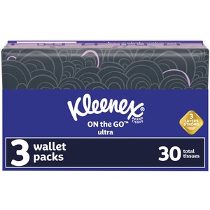 Kleenex+On-the-Go+Slim+Wallet+Pack+-+30+Facial+Tissue-Count+-+3+Ply+-+White+-+1+Each
