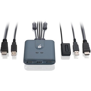 IOGEAR 2-Port Full HD KVM Switch with HDMI and USB Connections - 2 Computer(s) - 1 Local User(s) - 1920 x 1200 - 4 x USB - 3 x HDMI