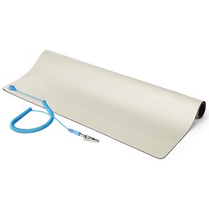 StarTech.com 23x47in Anti Static Mat, ESD Mat for Electronics Repair on Table or Desk, Flexible Work Pad, Detachable Grounding Wire - The ESD mat helps prevent damage from an electrostatic discharge. The size of the ESD table mat is 23 x 47 in - The electrical grounding mat complies with ANSI/ESD S4.1 - Use the ESD table mat for computer repair/assembly, server rooms, lab testing
