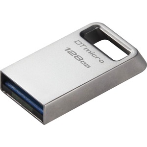 Kingston DataTraveler Micro USB Flash Drive - 128 GB - USB 3.2 (Gen 1) Type A - 200 MB/s Read Speed - Silver - 5 Year Warranty