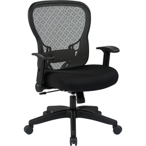 Office Star Black Deluxe R2 SpaceGrid Back Chair with Memory Foam Mesh