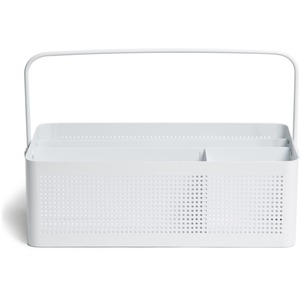 U+Brands+Perforated+All-in-One+Desktop+Caddy+-+4+Compartment%28s%29+-+Durable%2C+Portable%2C+Handle+-+Metal+-+1+Each