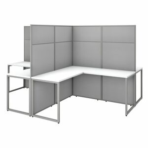 Bush+Business+Furniture+Easy+Office+60W+4+Person+L+Shaped+Cubicle+Desk+Workstation+with+66H+Panels