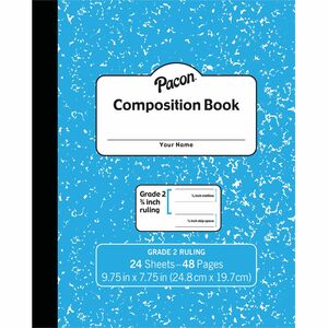 Pacon+Composition+Book+-+24+Sheets+-+48+Pages+-+9.8%26quot%3B+x+7.5%26quot%3B+-+Blue+Marble+Cover+-+Durable+Cover%2C+Soft+Cover+-+1+Each