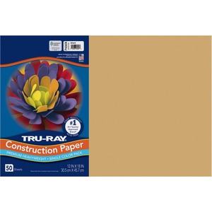 Tru-Ray+Construction+Paper+-+Art+Project%2C+Craft+Project+-+12%26quot%3BWidth+x+18%26quot%3BLength+-+76+lb+Basis+Weight+-+50+%2F+Pack+-+Almond+-+Fiber%2C+Sulphite
