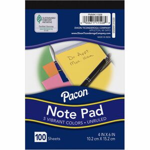 Pacon+Note+Pad+-+4%26quot%3B+x+6%26quot%3B+-+Rectangle+-+100+Sheets+per+Pad+-+Unruled+-+Assorted+-+Recyclable%2C+Compact+-+1+Each
