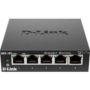 D-Link DGS-105 5-Port Desktop Switch - 5 x 10/100/1000Base-T