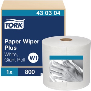 TORK+Paper+Wiper+Plus+-+1+Ply+-+800+Sheets%2FRoll+-+12.25%26quot%3B+Roll+Diameter+-+3%26quot%3B+Core+-+White+-+1+%2F+Carton