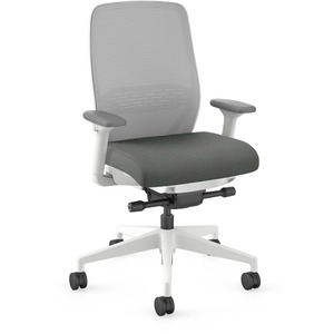 HON+Nucleus+Recharge+Task+Chair+-+Iron+Ore+Fabric+Seat+-+Fog+Back+-+Designer+White+Frame+-+Armrest+-+1+Each