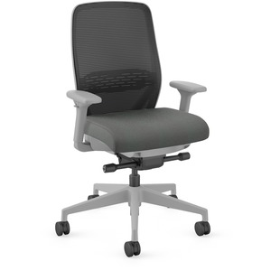 HON+Nucleus+Task+Chair+KD+-+Black+Fabric+Seat+-+Black+Back+-+Titanium+Frame+-+Armrest+-+1+Each