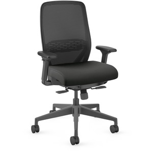 HON+Nucleus+Task+Chair+KD+-+Black+Fabric+Seat+-+Black+Back+-+Armrest+-+1+Each