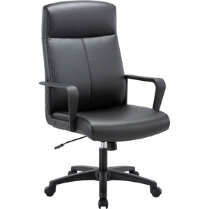Lorell+High-Back+Bonded+Leather+Chair+-+Black+Bonded+Leather+Seat+-+Black+Bonded+Leather+Back+-+High+Back+-+Armrest+-+1+Each
