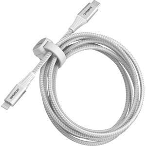 OtterBox Lightning to USB-C Cable Premium Pro Fast Charge - 6.6 ft Lightning/USB-C Data Transfer Cable for iPhone, iPad - First End: 1 x Lightning - Male - Second End: 1 x USB Type C - Male - 480 Mbit/s - MFI - Ghostly Past (White)