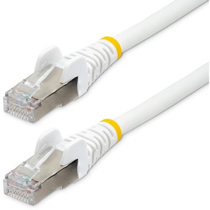 StarTech.com 15ft CAT6a Ethernet Cable, White Low Smoke Zero Halogen (LSZH) 10 GbE 100W PoE S/FTP Snagless RJ-45 Network Patch Cord - 15ft White Low Smoke Zero Halogen (LSZH) Shielded CAT6A Ethernet Cable - 10GbE Multi Gigabit 1/2.5/5/10Gbps - 100W PoE++ - 27 AWG 100% Copper Stranded Wire - Snagless 4 pair S/FTP RJ45 Network Patch Cord, ETL Verified, ANSI/TIA-568.2-D Category 6A