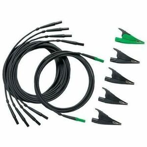 Fluke Test Leads and Alligator Clips (4 black, 1 green)