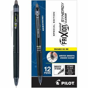 FriXion+Erasable+Gel+Pens+-+0.5+mm+Extra+Fine+Pen+Point+-+Retractable+-+Erasable+-+Black+Ink+-+Writing+-+1+Dozen