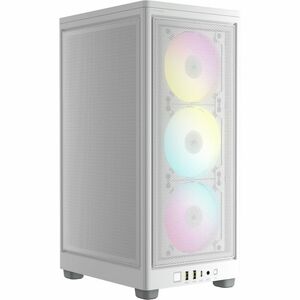 Corsair 2000D RGB AIRFLOW Mini-ITX PC Case - White - Small Tower - White - Steel Mesh - Mini ITX Motherboard Supported - 8 x Fan(s) Supported - 3 x Internal 2.5" Bay - 3x Slot(s) - 1 x Audio In - 1 x Audio Out - Fan/Liquid Cooler