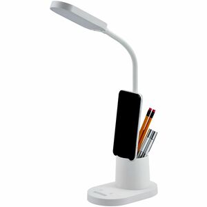 Bostitch+Storage+Cup%2FPhone+Holder+LED+Craft+Light+-+LED+Bulb+-+USB+Charging%2C+Flicker-free%2C+Adjustable+Head%2C+Touch+Sensitive+Control+Panel%2C+Dimmable+-+White+-+for+Desk