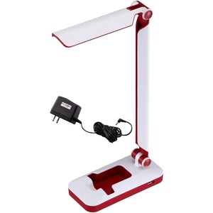 Bostitch+Verve+Folding+LED+Desk+Lamp+-+LED+Bulb+-+Foldable%2C+USB+Charging%2C+Adjustable+Head%2C+Touch+Sensitive+Control+Panel%2C+Dimmable+-+Desk+Mountable+-+White%2C+Red+-+for+Desk%2C+Workspace