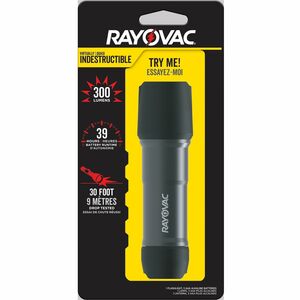 Rayovac+Workhorse+Pro+Flashlight+-+LED+-+250+lm+Lumen+-+Battery+-+Aluminum%2C+Titanium+-+Shock+Absorbing%2C+Water+Resistant%2C+Damage+Resistant+-+Black+-+1+Each