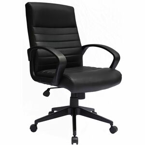 Boss+Ribbed+Back+Task+Chair+-+Black+Vinyl+Seat+-+Black+Vinyl+Back+-+Black+Frame+-+5-star+Base+-+Armrest+-+1+Each