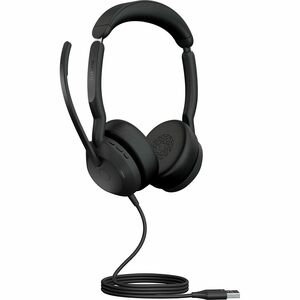 Jabra Evolve2 50 Headset - Stereo - USB Type A - Wired/Wireless - Bluetooth - 98.4 ft - 20 Hz - 20 kHz - On-ear - Binaural - Supra-aural - 5.6 ft Cable - MEMS Technology, Noise Cancelling Microphone - Noise Canceling