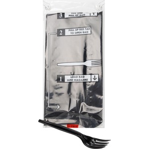 Mind+Reader+Cutlery+Dispenser+Utensil+Refill+-+100%2FPack+-+Fork+-+Kitchen%2C+Breakroom+-+Black