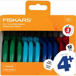 Fiskars+5%26quot%3B+Pointed-tip+Kids+Scissors+-+Safety+Edge+Blade+-+Pointed+Tip+-+Assorted+-+12+%2F+Pack