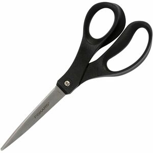 Fiskars+Recycled+All-purpose+Scissors+-+Stainless+Steel+-+Straight+Tip+-+Black+-+1+Each