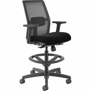 HON+Ignition+ReActiv+Low-Back+Task+Stool+-+Centurion+Black+Seat+Color+-+Molded+Foam+Seat+Material+-+Charcoal+Back+Color+-+Black+Frame+Color+-+Low+Back+-+5-star+Base+-+Black+-+1+Each