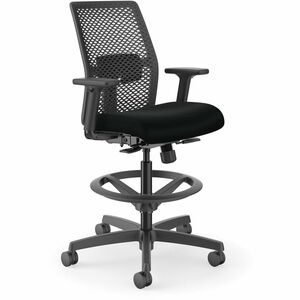 HON+Ignition+ReActiv+Low-Back+Task+Stool+-+Black+Seat+Color+-+Molded+Foam%2C+Fabric+Seat+Material+-+Charcoal+Back+Color+-+Black+Frame+Color+-+Low+Back+-+5-star+Base+-+Black+-+1+Each