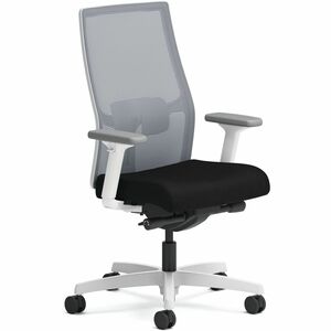 HON+Ignition+Mid-back+Task+Chair+-+Black+Fabric+Seat+-+Fog+Back+-+Designer+White+Frame+-+Mid+Back+-+Black+-+1+Each