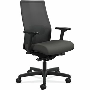 HON+Ignition+Black+Mesh+Back+Chair+-+Fabric+Seat+-+Iron+Ore+Fabric%2C+Polyurethane+Seat+-+Black+Mesh+Back+-+Black+Frame+-+Mid+Back+-+5-star+Base+-+1+Each