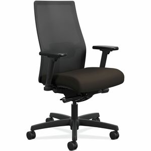HON+Ignition+Black+Mesh+Back+Chair+-+Fabric+Seat+-+Espresso+Fabric%2C+Polyurethane+Seat+-+Black+Mesh+Back+-+Black+Frame+-+Mid+Back+-+5-star+Base+-+1+Each