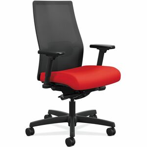 HON+Ignition+Black+Mesh+Back+Chair+-+Fabric+Seat+-+Ruby+Fabric%2C+Polyurethane+Seat+-+Black+Mesh+Back+-+Black+Frame+-+Mid+Back+-+5-star+Base+-+1+Each