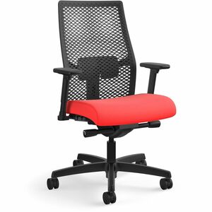 HON+Ignition+ReActiv+Back+Task+Chair+-+Fabric+Seat+-+Ruby+Fabric+Seat+-+Black+Mesh+Back+-+Black+Frame+-+5-star+Base+-+1+Each