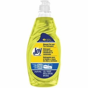 JoySuds+Professional+Dishwashing+Detergent+-+Concentrate+-+38+fl+oz+%281.2+quart%29+-+Lemon+Scent+-+8+%2F+Carton+-+Yellow