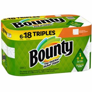 Bounty+Full+Sheet+Paper+Towels+-+6+Triple+Roll+%3D+18+Regular+-+2+Ply+-+87+Sheets%2FRoll+-+White+-+6+%2F+Carton