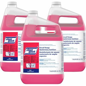 P%26G+Clean+Quick+Quaternary+Sanitizer+-+Concentrate+-+128+fl+oz+%284+quart%29+-+3+%2F+Carton+-+Rinse-free+-+Red