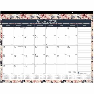 Blueline+Abstract+Floral+Monthly+Desk+Pad+-+Monthly+-+12+Month+-+January+2026+to+December+2026+-+1+Month+Single+Page+Layout+-+17%26quot%3B+x+22%26quot%3B+Sheet+Size+-+Desk+Pad+-+Abstract+Floral%2C+Clear+-+Chipboard%2C+Vinyl+-+1+Each