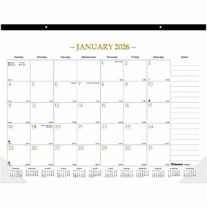 Blueline+Classic+Gold+Monthly+Desk+Pad+Calendar