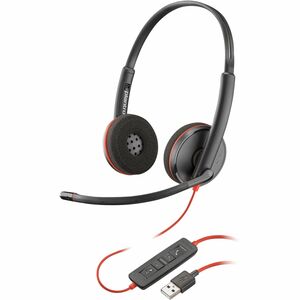Poly Blackwire c3220 Headset - Stereo - Mini-phone (3.5mm), USB Type C - Wired - 32 Ohm - On-ear - Binaural - Ear-cup - 5.2 ft Cable - Omni-directional Microphone - Black