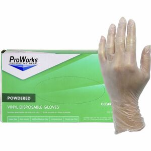 ProWorks+Vinyl+Powdered+Industrial+Gloves+-+X-Large+Size+-+Vinyl+-+Clear+-+Powdered%2C+Non-sterile+-+For+Industrial%2C+General+Purpose%2C+Construction%2C+Food+Processing%2C+Food+Service%2C+Hospitality+-+100+%2F+Box+-+3+mil+Thickness+-+9%26quot%3B+Glove+Length