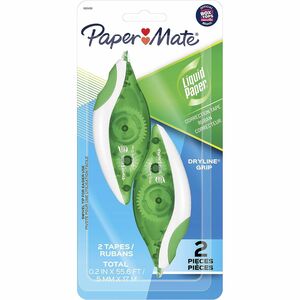 Paper+Mate+DryLine+Grip+Correction+Tape+-+0.20%26quot%3B+Width+x+27.80+ft+LengthGreen%2C+White%2C+Transparent+Dispenser+-+Smooth%2C+Mess-free%2C+Swivel+Tip%2C+Ergonomic%2C+Tear+Resistant+-+2+%2F+Pack+-+White