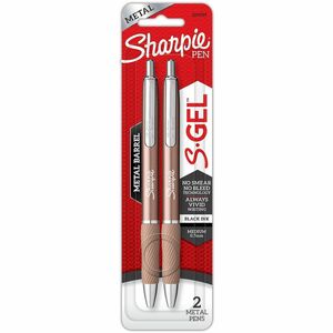 Sharpie+S-Gel+Pens+-+0.7+mm+Pen+Point+-+Black+Ink+-+Champagne+Metal+Barrel+-+2+%2F+Pack