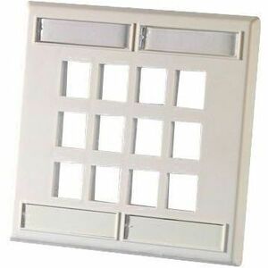 Ortronics Dual Gang Keystone Faceplate, 12 Port, Cloud White
