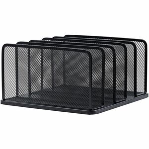 Lorell+5-Tier+Letter+Tray+-+5+Tier%28s%29+-+Vertical+-+Side-loading%2C+Sturdy+-+Black+-+Steel+Mesh+-+1+Each