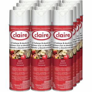 Claire+Air+Freshener%2FDeodorizer+-+Spray+-+20+fl+oz+%280.6+quart%29+-+Apple+-+12+%2F+Carton+-+Odor+Neutralizer%2C+Ozone-safe%2C+Residue-free%2C+Non-staining